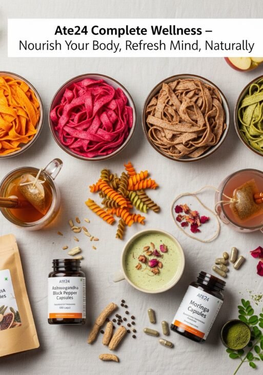 Ultimate Wellness Combo – 3 Noodles(220gx3) + 2 Pasta + 2 Herbal Infusions(25dipsx2) +Organic Ashwagandha Black pepper(120 cap) + Organic Moringa Capsules(120 cap)